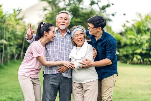 Happy Family Spending Time Together Outdoors